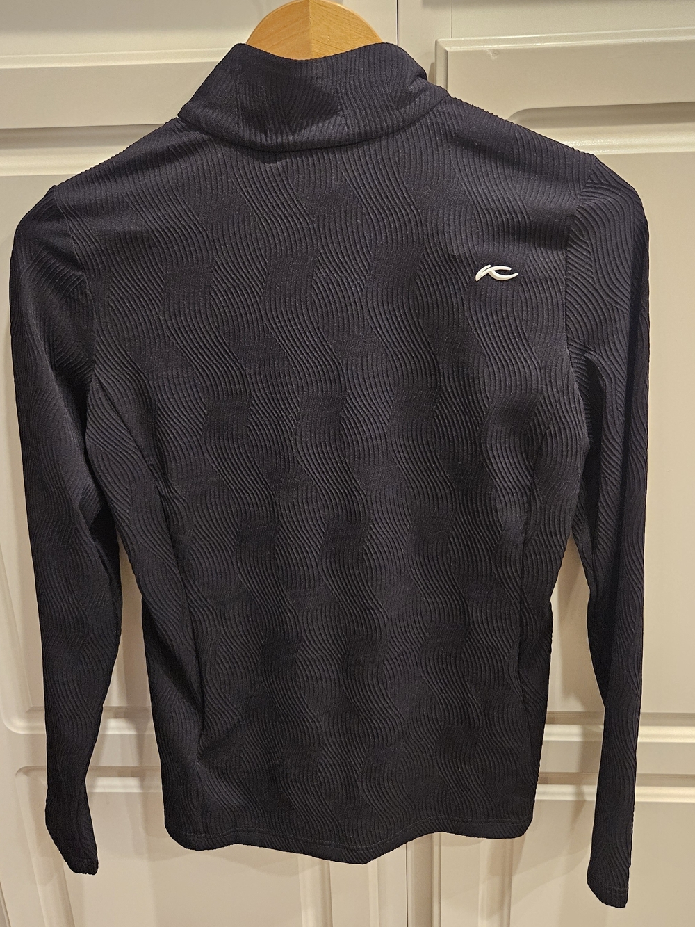 KJUS Women's Sense Half Zip Pullover Black Textured UPF 50+ Golf Top NWT Size S